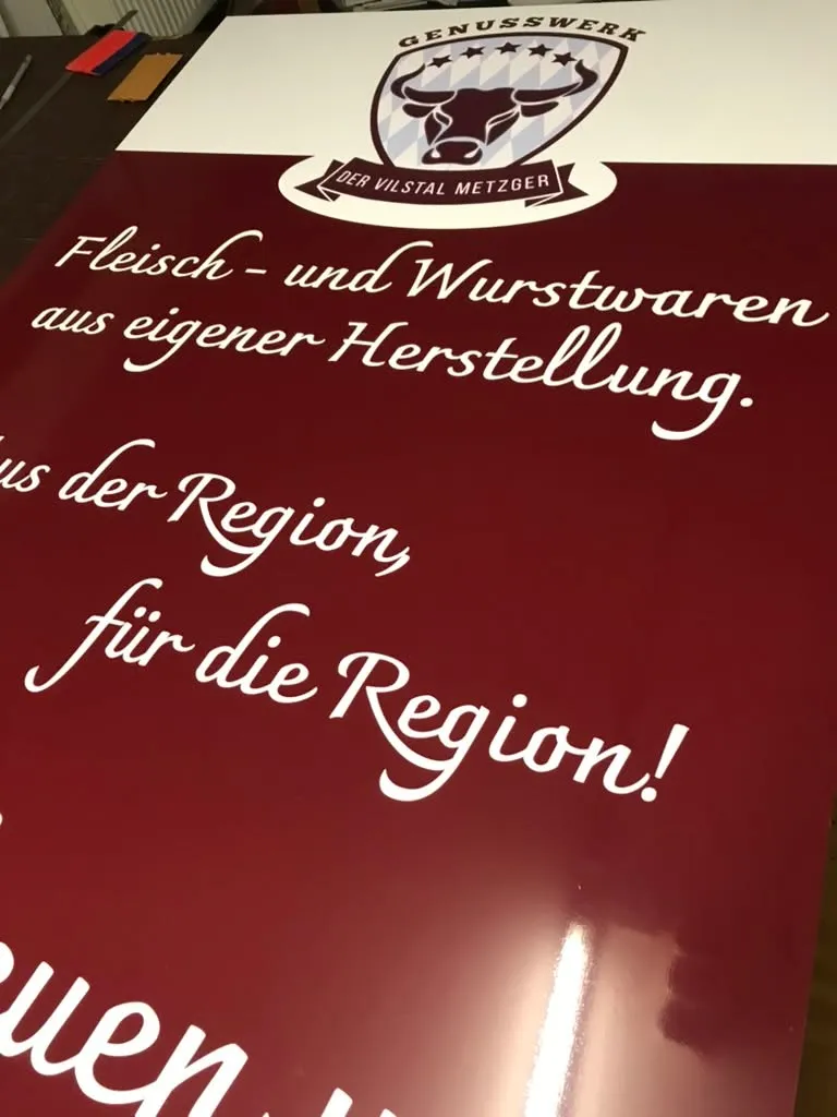 PVC-Banner für Fleisch- und Wurstwaren